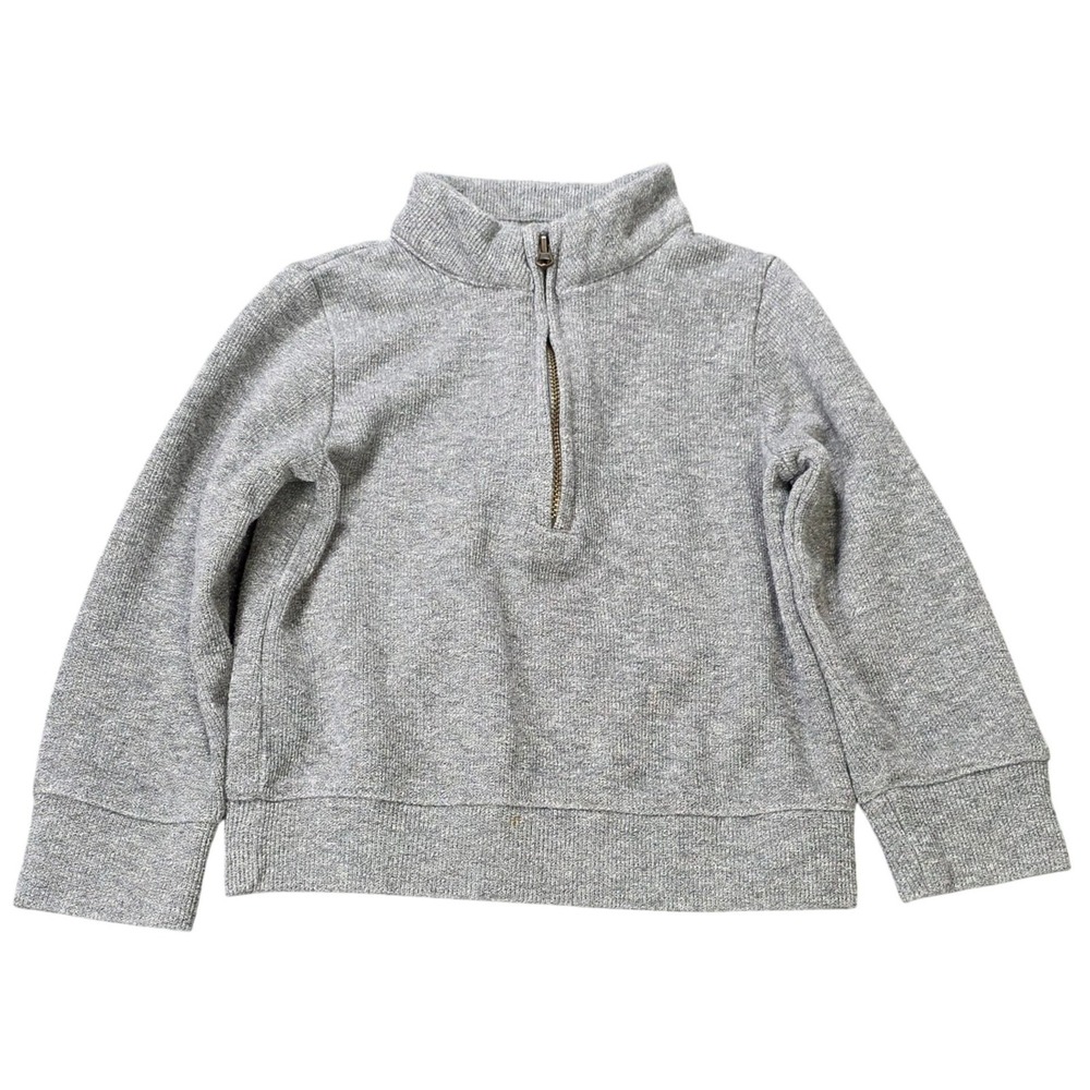 Okie Dokie Heather Quarter Zip Pullover Sweater Boy's Size 2T Gray Long Sleeve